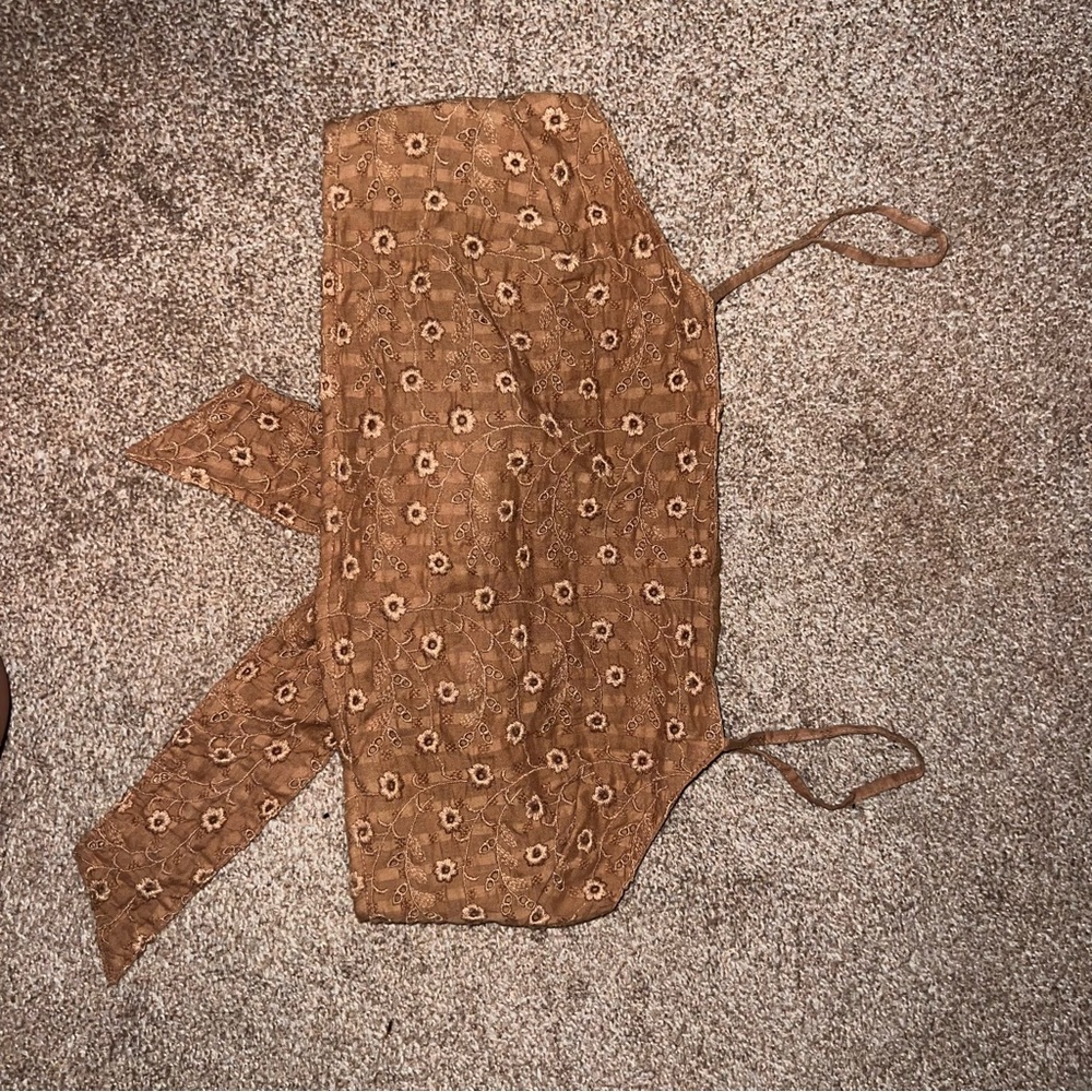 American Eagle Outfitters Brown Smocked Top